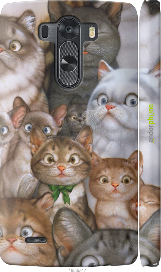 

3D пластиковий матовий чохол "Коти" для LG G3 dual D856
