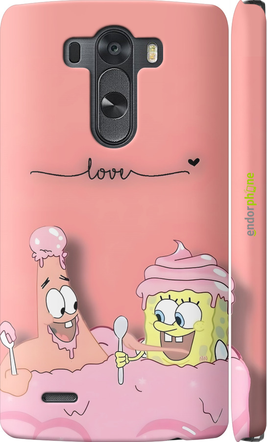 3D пластиковый глянцевый чехол Спанч Боб для LG G3 D855 - 6282c-47 изображение 