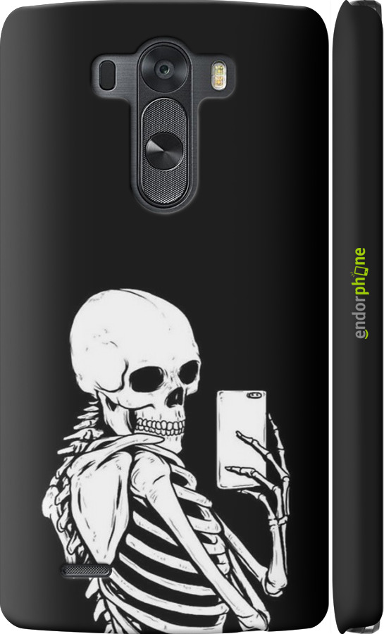 3D пластиковий глянцевий чехол Скелет робить Selfie для LG G3 dual D856 - 6535c-56 изображение 