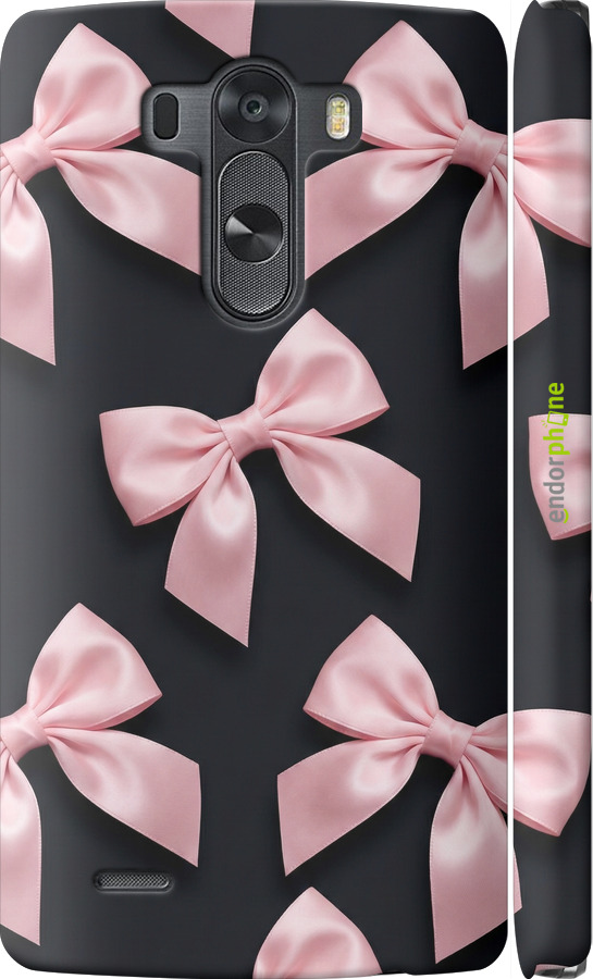 3D пластиковый матовый чехол Coquette Ribbons Dark Coquette для LG G3 dual D856 - 6767m-56 изображение 