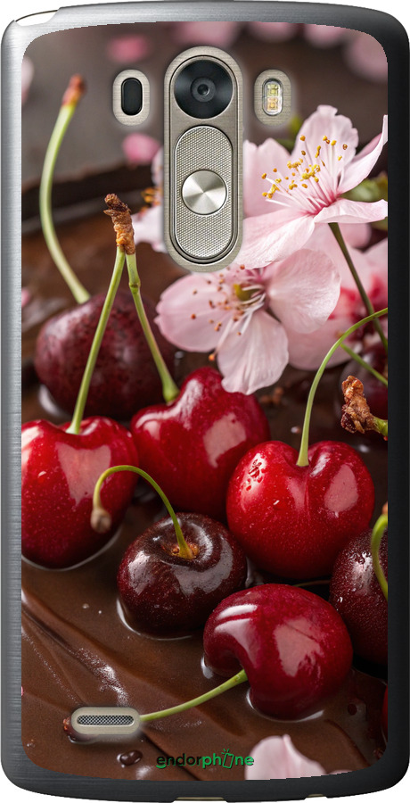Силиконовый чехол Вишня в шоколаде для LG G3 D855 - 6698u-47 изображение 