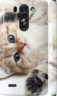 3D пластиковый матовый чехол Котик для LG G3s D724 - 6024m-93 изображение 