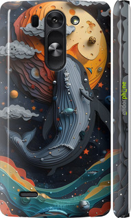 3D пластиковий матовий чехол Кит у космосі для LG G3s D724 - 6328m-93 изображение 