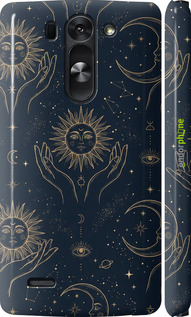 3D пластиковый матовый чехол 'Celestial Harmony: Sun & Moon Gold Mystic Pattern' для LG G3s D724 изображение 3