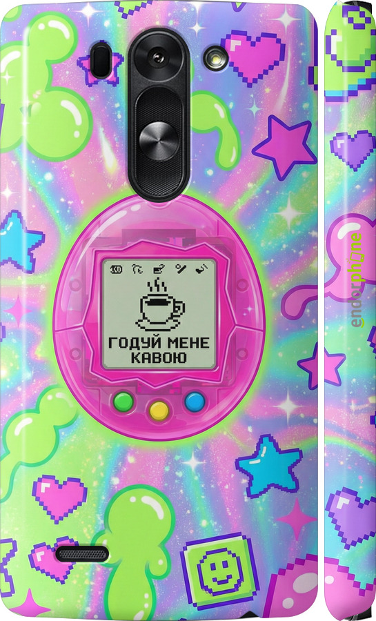 3D пластиковый матовый чехол Y2K Aesthetic Retro Pet: Годуй мене кавою для LG G3s D724 - 6784m-93 изображение 