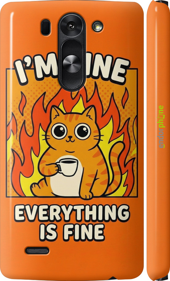 3D пластиковый матовый чехол Funny Cat для LG G3s D724 - 6786m-93 изображение 