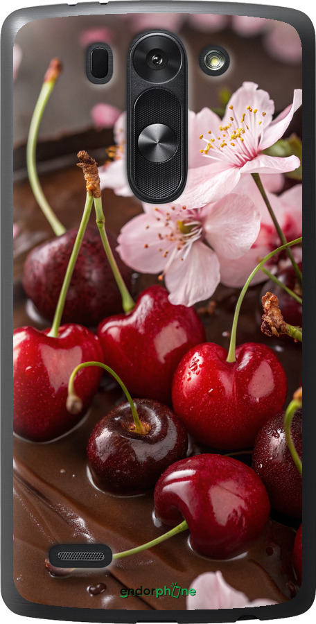 Силиконовый чехол Вишня в шоколаде для LG G3s D724 - 6698u-93 изображение 