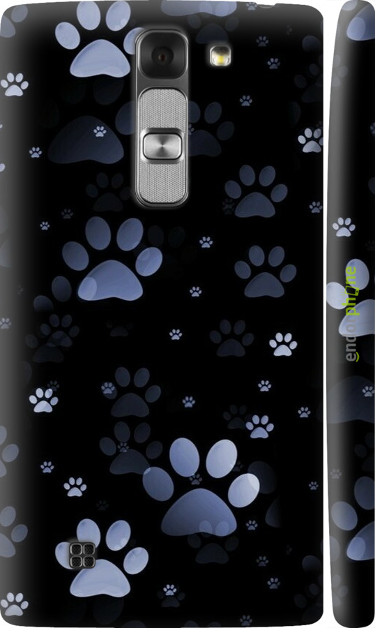 3D пластиковий глянцевий чехол З синіми відбитками лап для LG G4c H522y - 6441c-389 изображение 