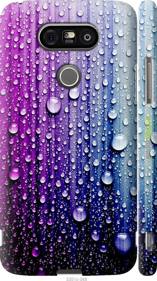 

3D пластиковий матовий чохол "Краплини води" для LG G5 H860, Синій