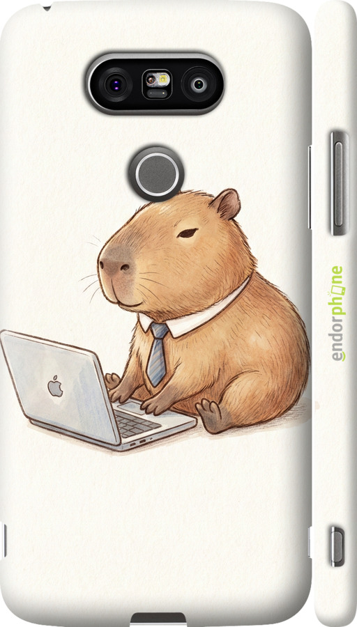 3D пластиковый матовый чехол Funny Capybara CEO Working для LG G5 H860 - 6777m-348 изображение 