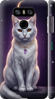 3D пластиковий матовий чехол Mystic White Cat Gothic Dark Purple Gold для LG G6 - 6805m-836 изображение 