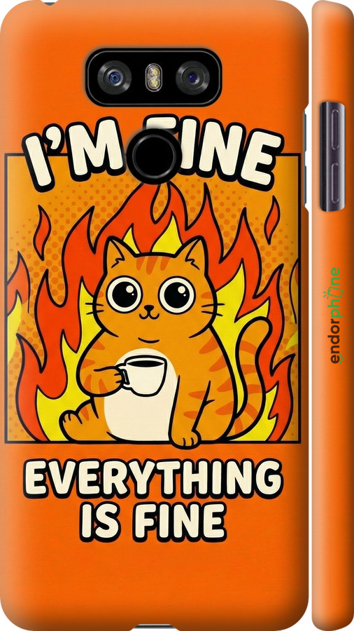 3D пластиковий матовий чехол Funny Cat для LG G6 - 6786m-836 изображение 