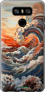 Силиконовый чехол Арт волны для LG G6 - 6324u-836 изображение 