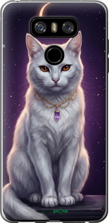 Силіконовий чехол Mystic White Cat Gothic Dark Purple Gold для LG G6 - 6805u-836 изображение 