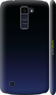 3D пластиковый матовый чехол Градиент в тёмно - синем стиле для LG K10 / K410 - 6542m-349 изображение 