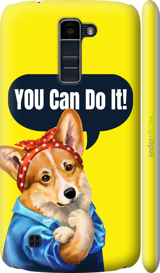 3D пластиковий матовий чехол чехол с корги You Can Do It для LG K10 / K410 - 6184m-349 изображение 