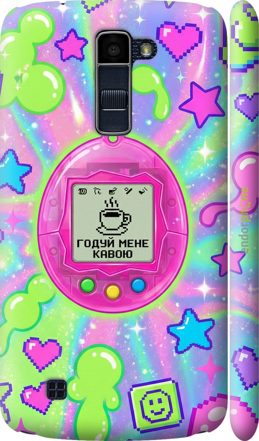 3D пластиковий матовий чехол Y2K Aesthetic Retro Pet: Годуй мене кавою для LG K10 / K410 - 6784m-349 изображение 