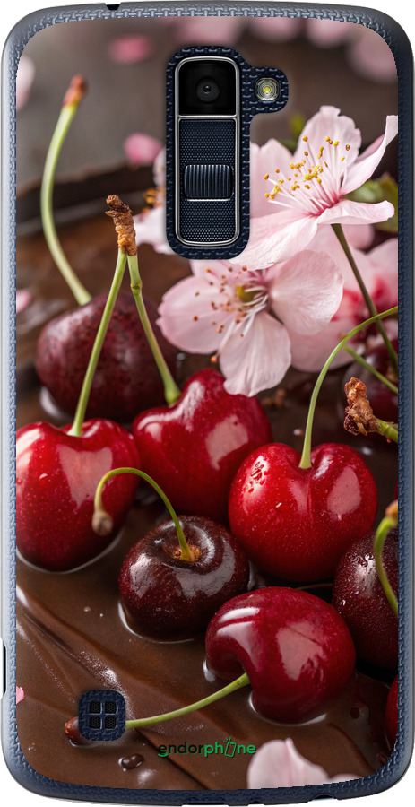 Силіконовий чехол Вишня у шоколаді для LG K10 / K410 - 6698u-349 изображение 