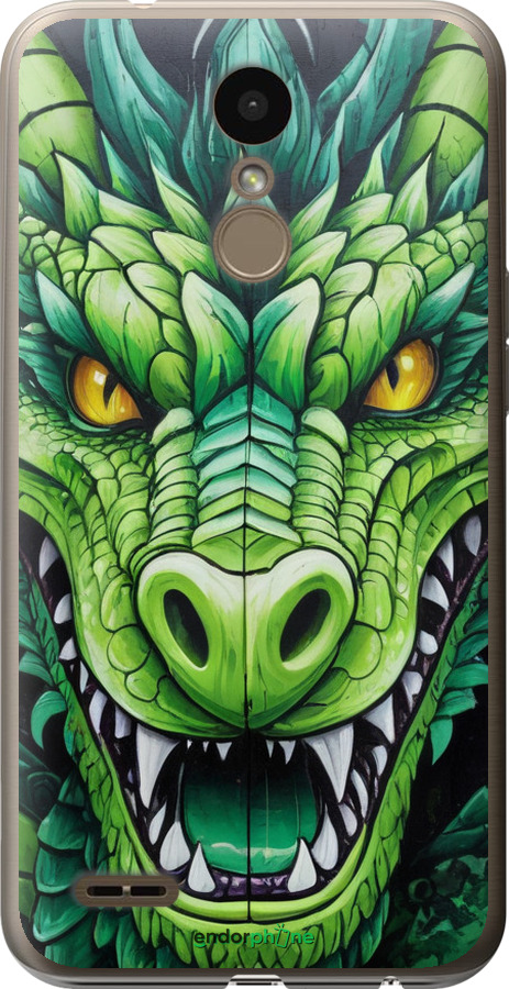Силиконовый чехол Зелёный дракон для LG K10 2018 - 5816u-1382 изображение 