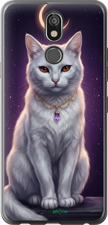 Силиконовый чехол Mystic White Cat Gothic Dark Purple Gold для LG K40 - 6805u-1681 изображение 