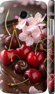 3D пластиковый глянцевый чехол Вишня в шоколаде для LG K5 X220 - 6698c-457 изображение 