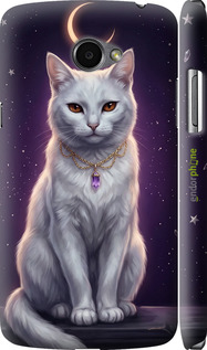 3D пластиковый глянцевый чехол Mystic White Cat Gothic Dark Purple Gold для LG K5 X220 - 6805c-457 изображение 
