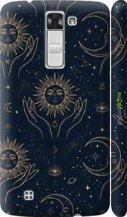 3D пластиковий глянцевий чехол Celestial Harmony: Sun & Moon Gold Mystic Pattern для LG K8 K350E - 6778c-297 изображение 