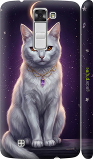 3D пластиковий матовий чехол Mystic White Cat Gothic Dark Purple Gold для LG K8 K350E - 6805m-297 изображение 