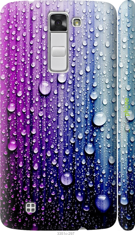 

3D пластиковий матовий чохол "Краплини води" для LG K8 K350E, Синій