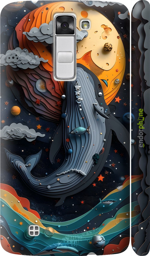 3D пластиковий глянцевий чехол Кит у космосі для LG K8 K350E - 6328c-297 изображение 