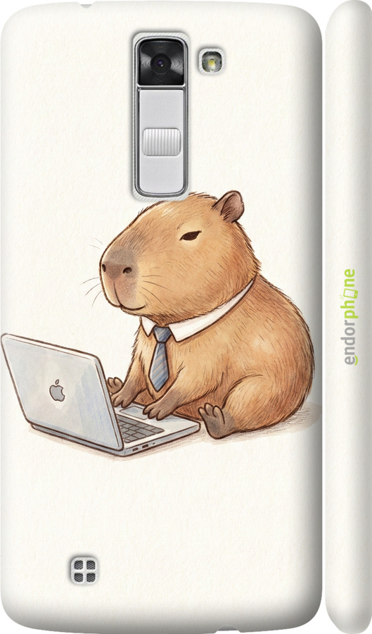 3D пластиковый глянцевый чехол Funny Capybara CEO Working для LG K8 K350E - 6777c-297 изображение 