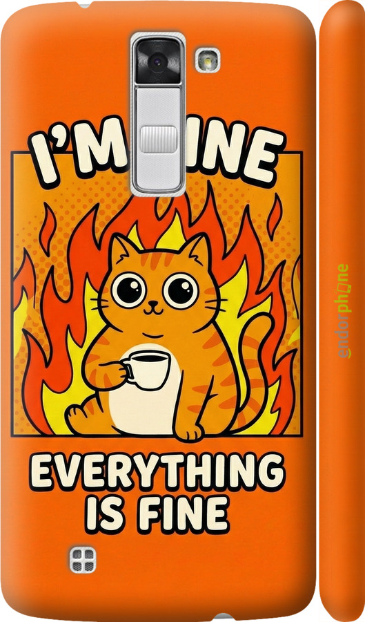 3D пластиковый матовый чехол Funny Cat для LG K8 K350E - 6786m-297 изображение 