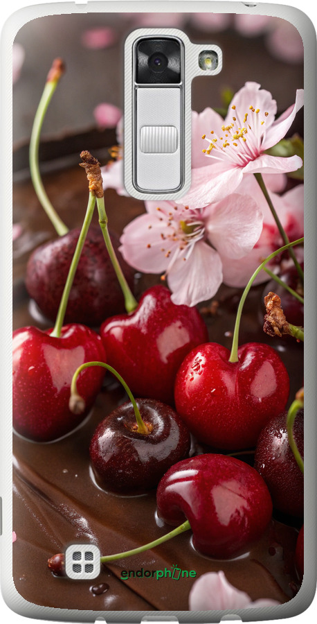 Силіконовий чехол Вишня у шоколаді для LG K8 K350E - 6698u-297 изображение 