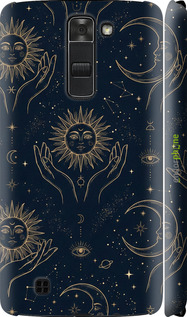 3D пластиковий матовий чехол Celestial Harmony: Sun & Moon Gold Mystic Pattern для LG K7 - 6778m-451 изображение 