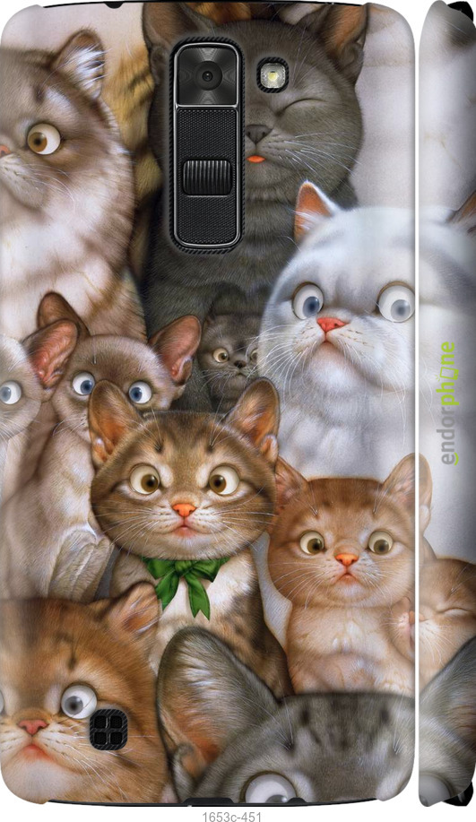 

3D пластиковий матовий чохол "Коти" для LG K7