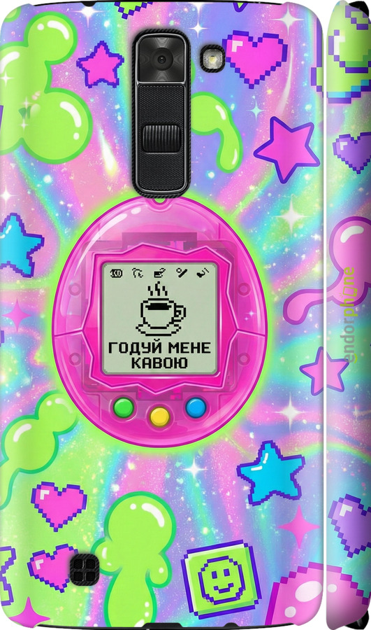 3D пластиковый матовый чехол Y2K Aesthetic Retro Pet: Годуй мене кавою для LG K7 - 6784m-451 изображение 