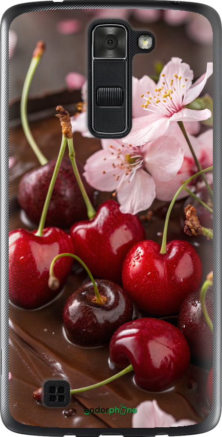 Силиконовый чехол Вишня в шоколаде для LG K7 - 6698u-451 изображение 