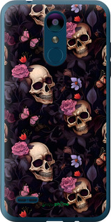 Силіконовий чехол Черепи та троянди для LG K8 2018 - 6316u-1384 изображение 