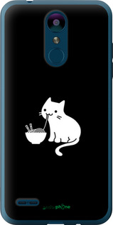 Силиконовый чехол С милым котом на черном фоне для LG K8 2018 - 6528u-1384 изображение 