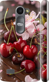3D пластиковий матовий чехол Вишня у шоколаді для LG Leon H324 - 6698m-403 изображение 
