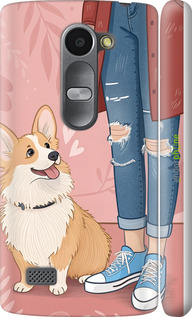3D пластиковий матовий чехол Корги 3 для LG Leon H324 - 6707m-403 изображение 