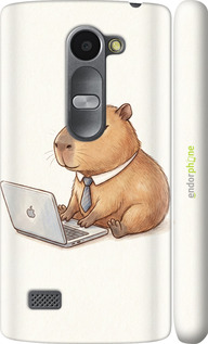 3D пластиковый матовый чехол Funny Capybara CEO Working для LG Leon H324 - 6777m-403 изображение 
