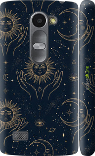 3D пластиковий матовий чехол Celestial Harmony: Sun & Moon Gold Mystic Pattern для LG Leon H324 - 6778m-403 изображение 