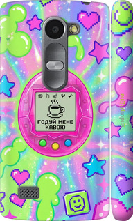 3D пластиковый матовый чехол Y2K Aesthetic Retro Pet: Годуй мене кавою для LG Leon H324 - 6784m-403 изображение 