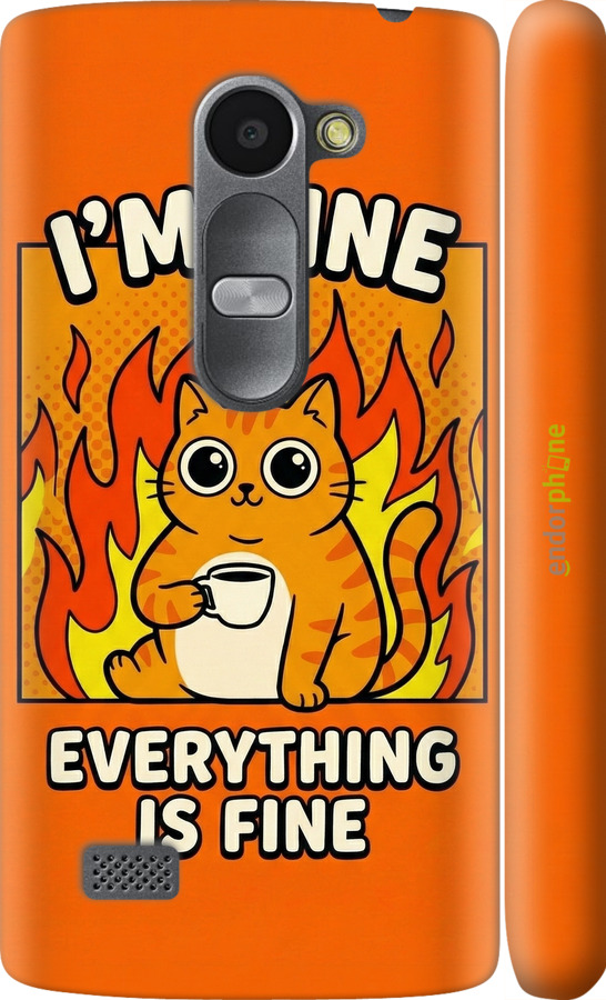 3D пластиковый матовый чехол Funny Cat для LG Leon H324 - 6786m-403 изображение 