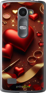Силиконовый чехол Сердечки v3 для LG Leon H324 - 5833u-403 изображение 