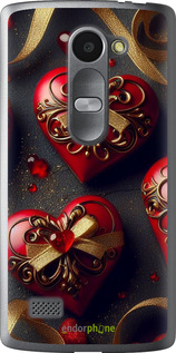 Силиконовый чехол Сердечки v4 для LG Leon H324 - 5834u-403 изображение 