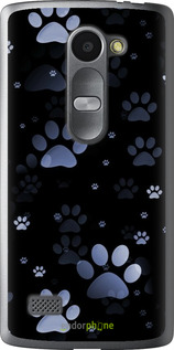 Силиконовый чехол С синими отпечатками лап для LG Leon H324 - 6441u-403 изображение 
