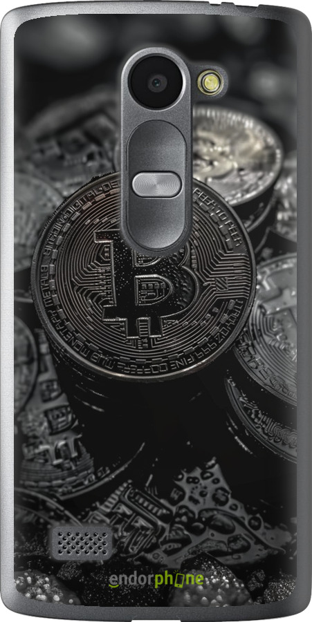 Силиконовый чехол Black Bitcoin для LG Leon H324 - 6090u-403 изображение 