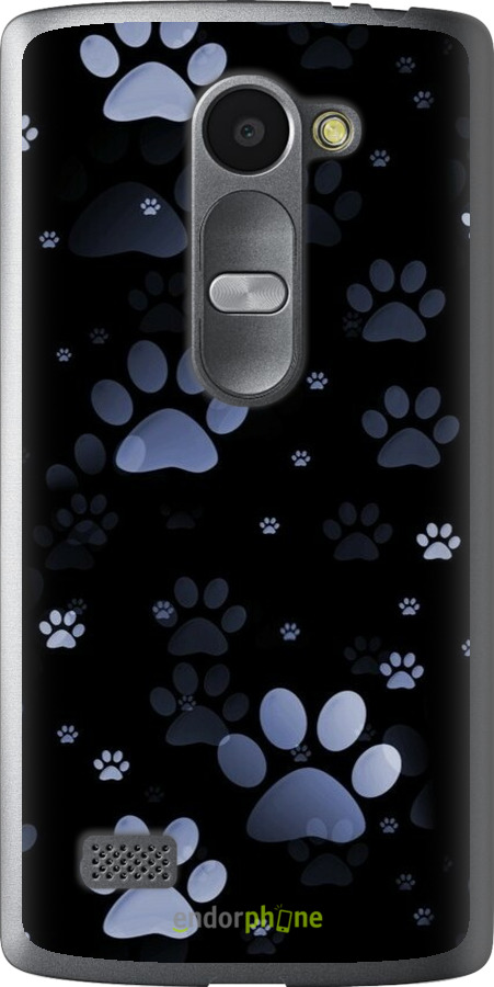 Силиконовый чехол С синими отпечатками лап для LG Leon H324 - 6441u-403 изображение 